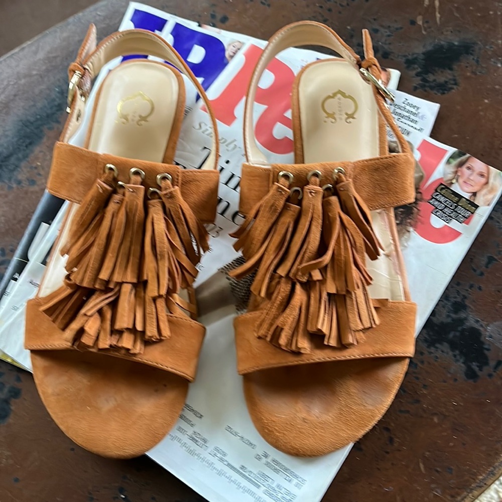 Fun suede fringed sandal